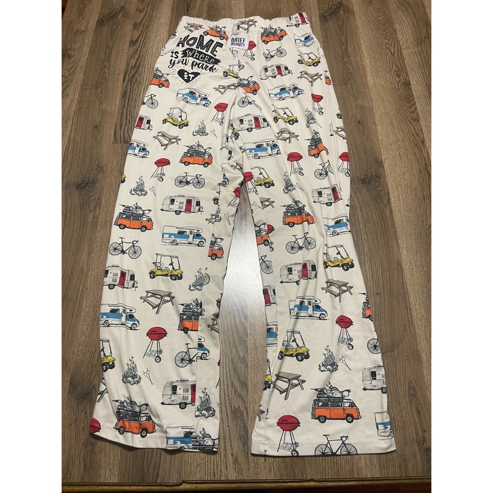 Brief Insanity Pants, Men's Size Medium, White, Multicolor, Sleepwear Pants